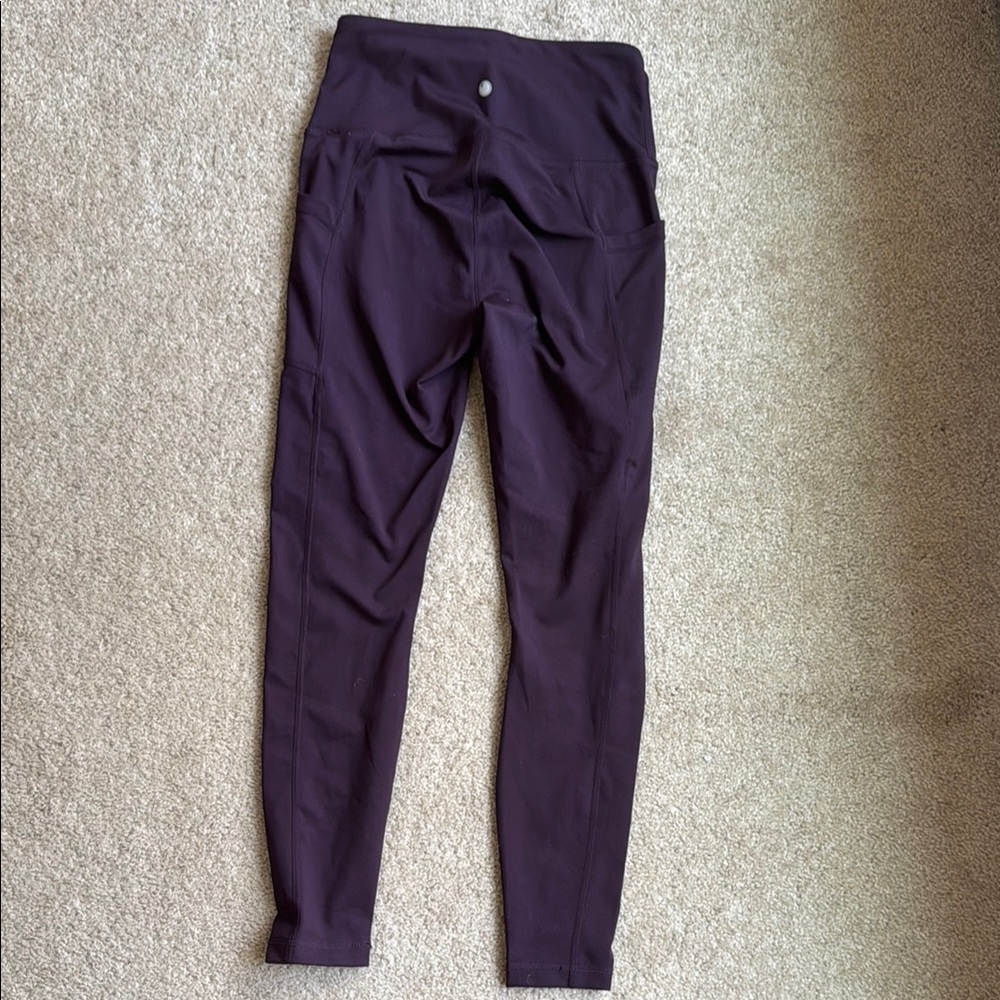 (2) Yogalicious Purple & Navy High-Waisted Leggings size small - Picture 3 of 6